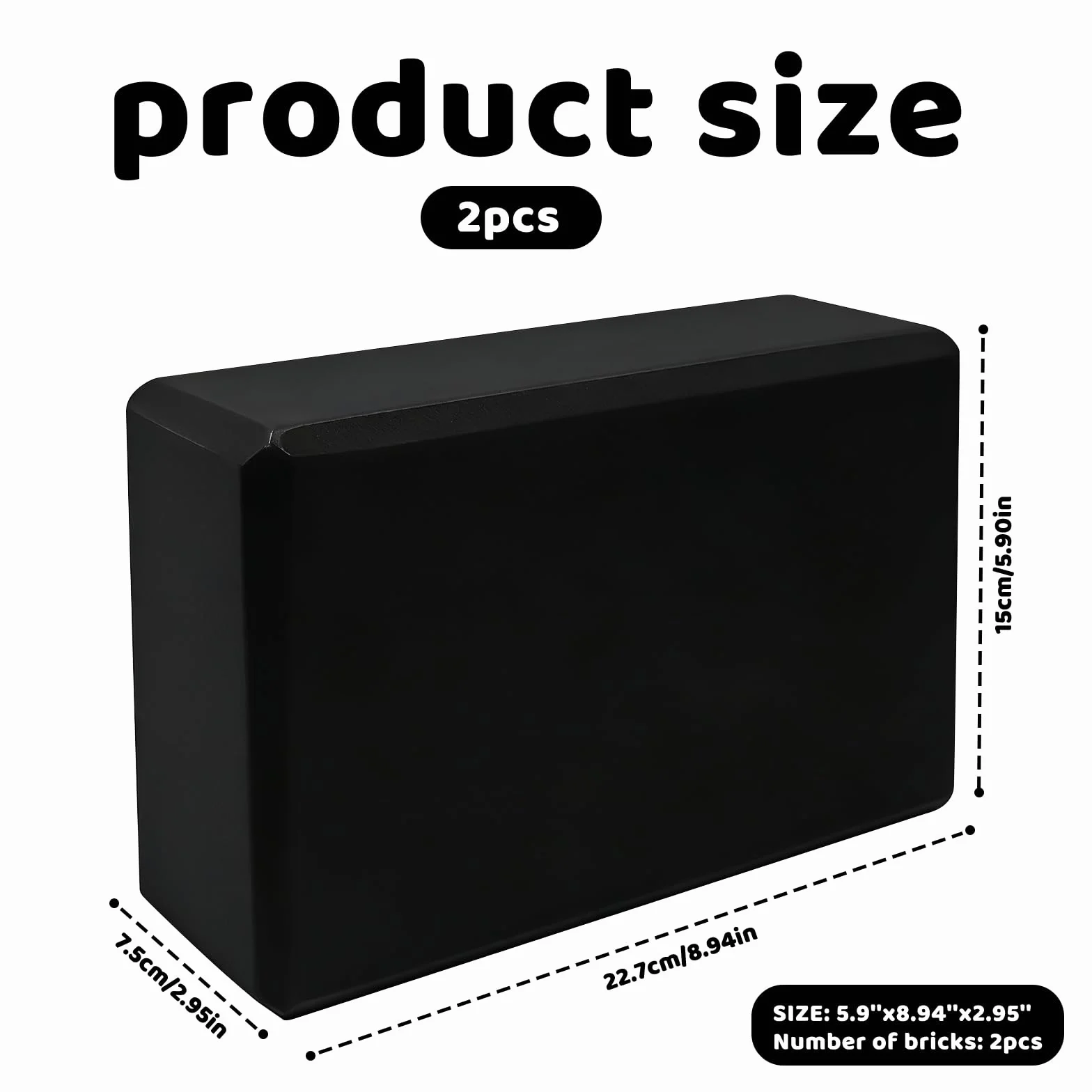 Set di 2 blocchi da yoga in schiuma EVA ad alta densità, antiscivolo, leggeri, per pilates, meditazione e stretching profondo, accessori per palestra e fitness