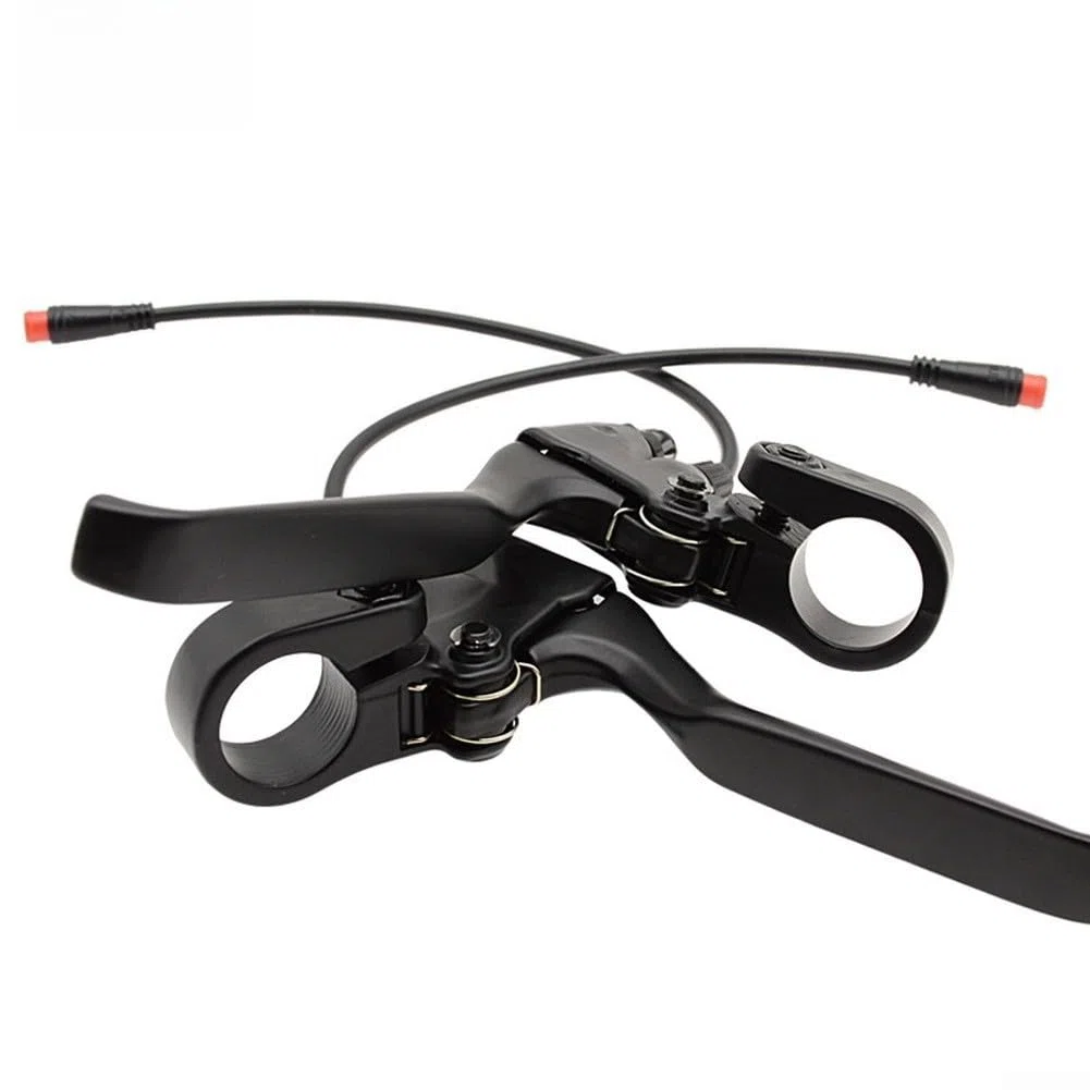 Leve del freno per bici elettrica con Power Cut Off, sensori di sicurezza in lega di alluminio, connettore maschio a 2 pin per manubrio da 22 mm, nero