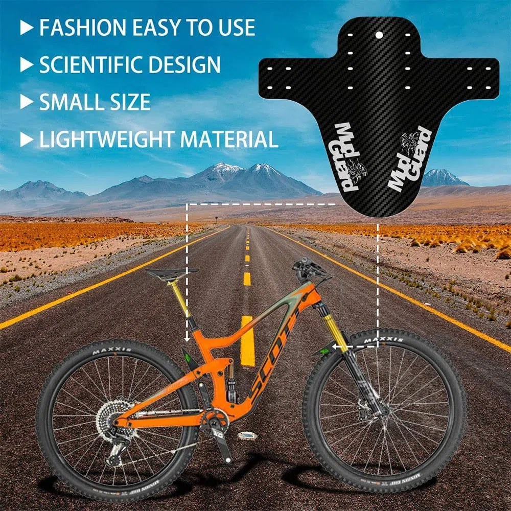 2 Pezzi Parafango MTB, Mud Guard Bici, Set Parafango per Mountain Bike, Mud Guard Bici, Parafango Compatibile Anteriore e Posteriore e Sono Adatti per Ruote di Dimensioni da 16 a 29 Pollici