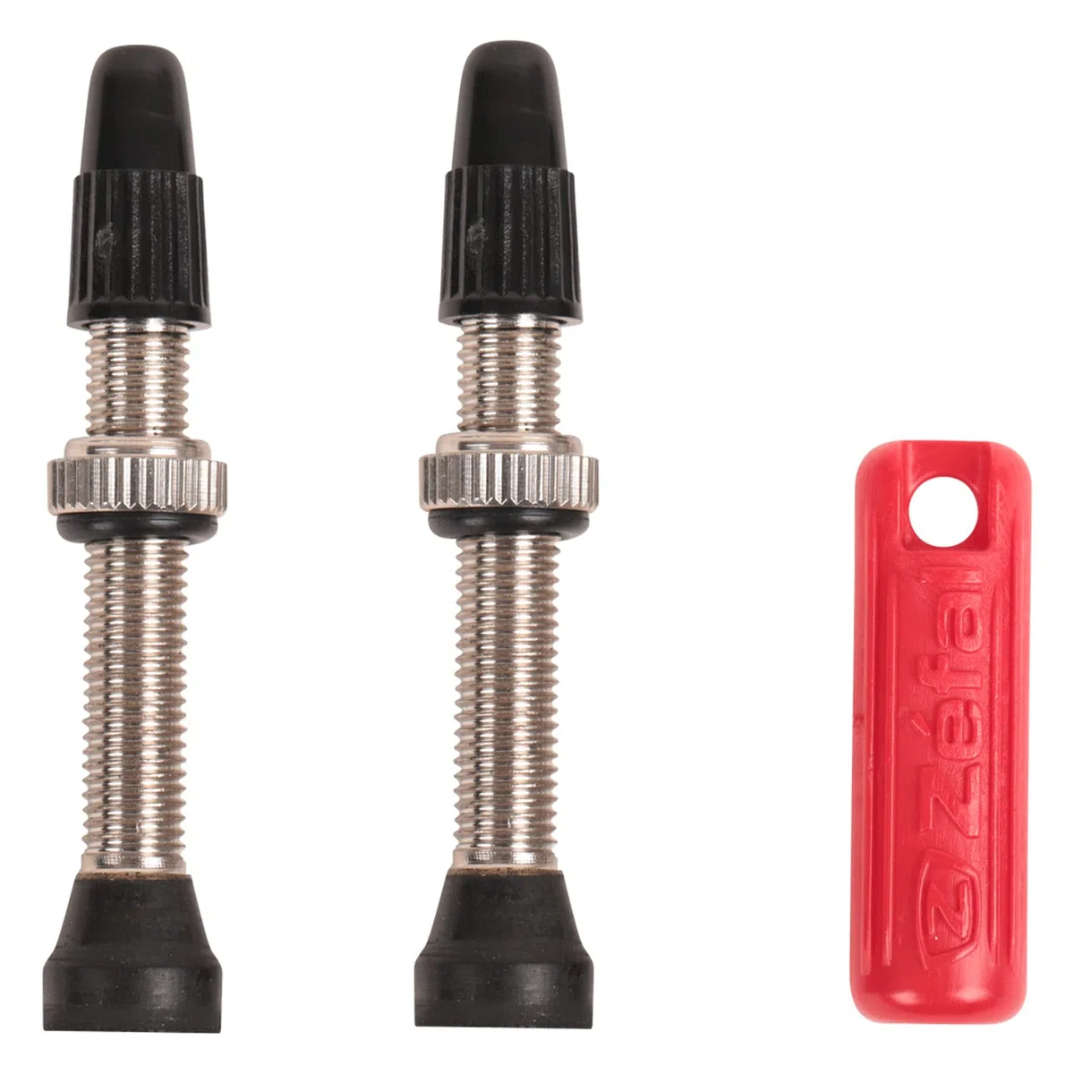 Zefal Valvole Tubeless, Presta valvole incluso strumento di rimozione, Nero, 45 mm, Set di 2