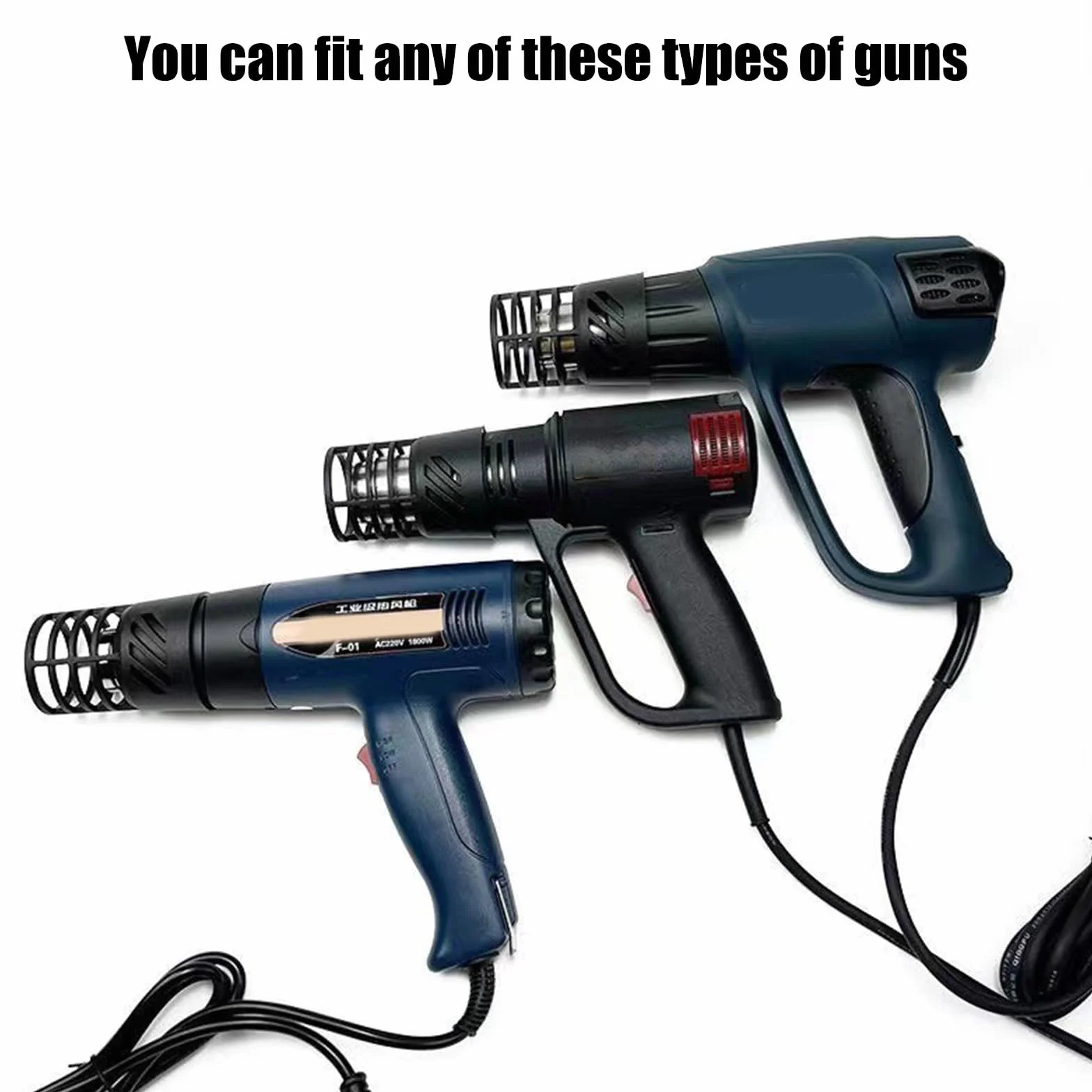 Pistola Termica 2 Pezzi Scudo Resistente alle Alte Temperature con Disegni Trasparenti Accessori