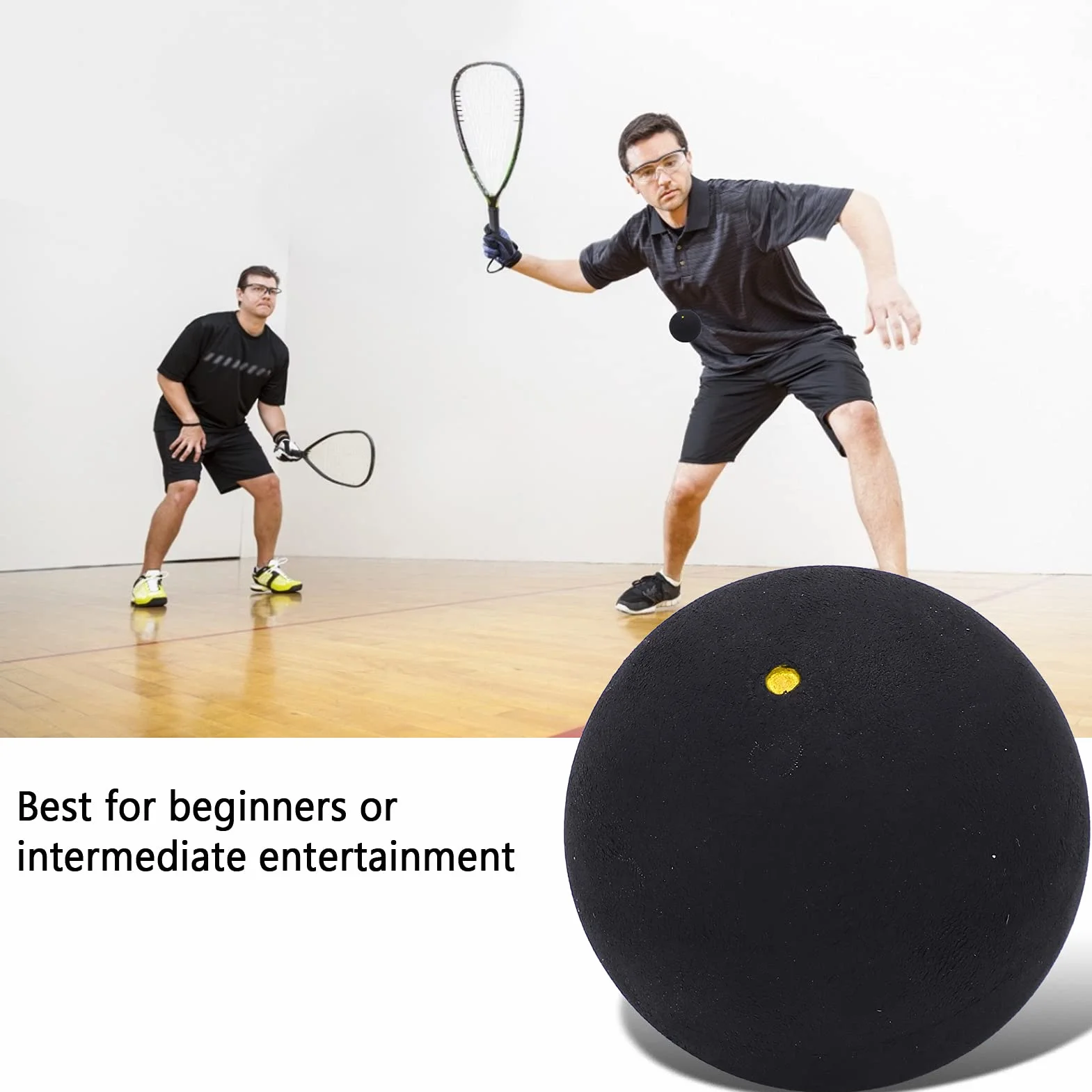 Palla da Squash Sportiva Resistente all'Usura Alto Rimbalzo Leggera Singolo Punto Giallo