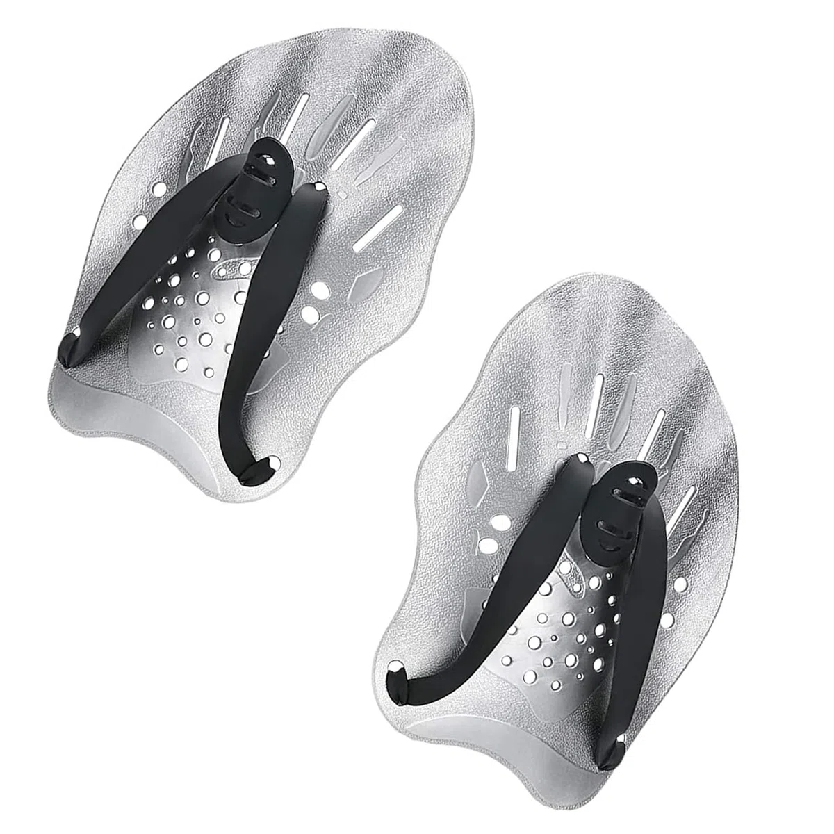 1 Paio di Pagaia da Nuoto Paddle Nuoto Piscina Pale da Mano da Nuoto con Cinghie Regolabili per Adulti Bambini Adolescenti Unisex (Grigio)