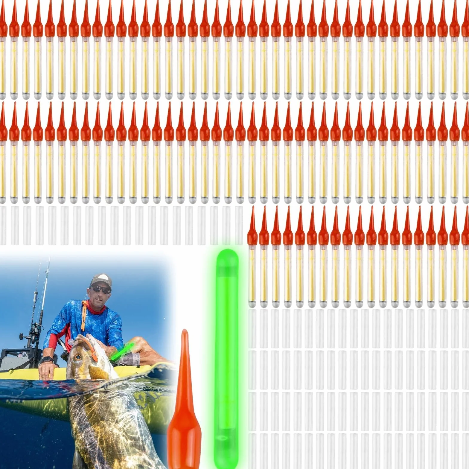 GOMETY 100 luci notturne da pesca, 4,5 mm, luci a LED, per canna da pesca, pesca notturna, bastoncini luminosi per nuotatori, canne da canna, pali