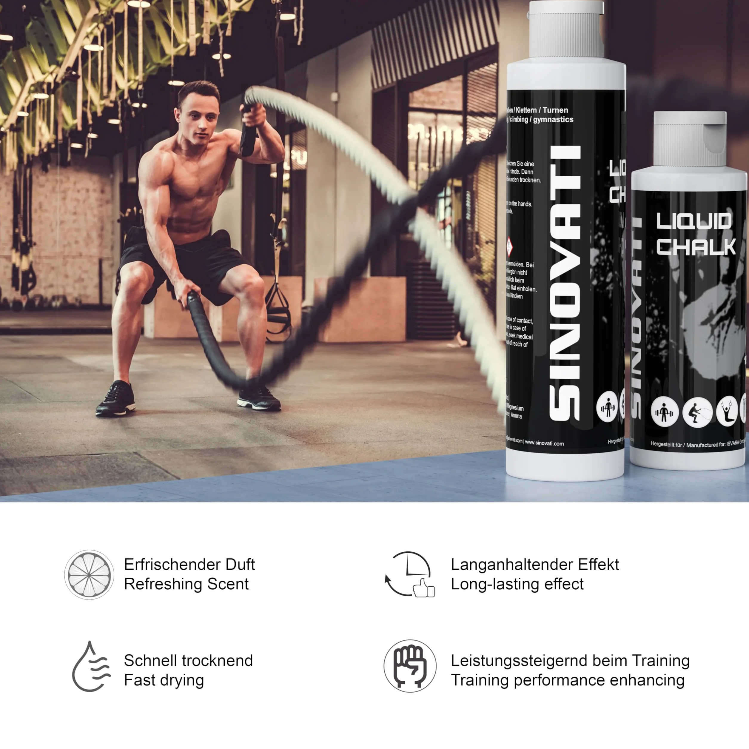 SINOVATI Liquid Chalk Gym Gesso liquido Sport per Arrampicata, Boulder, Pole Dance Grip | Asciugatura Rapida