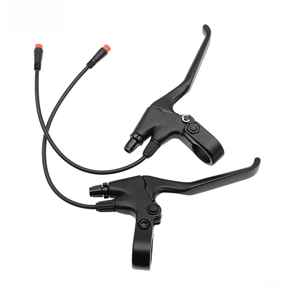 Leve del freno per bici elettrica con Power Cut Off, sensori di sicurezza in lega di alluminio, connettore maschio a 2 pin per manubrio da 22 mm, nero