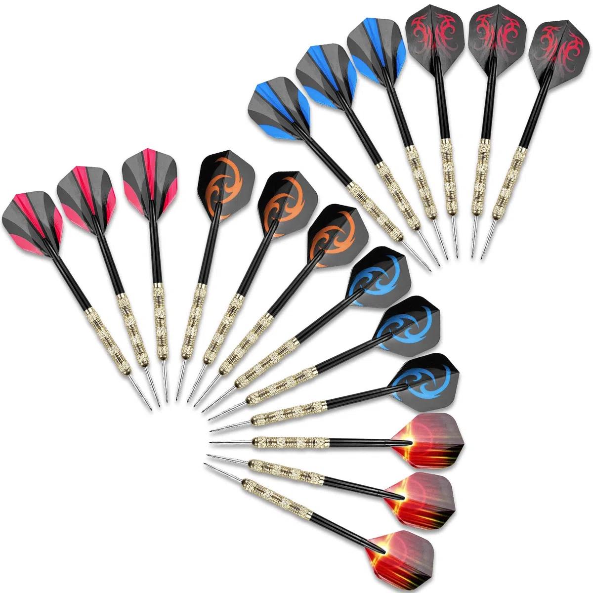 Wingluge 18 Pezzi Freccette in Metallo, Freccette Punta Acciaio 14 Grammi, Freccette Steel Professionali, Set di Darts per Principianti, per Bersaglio Freccette, Sala Giochi, Sbarra