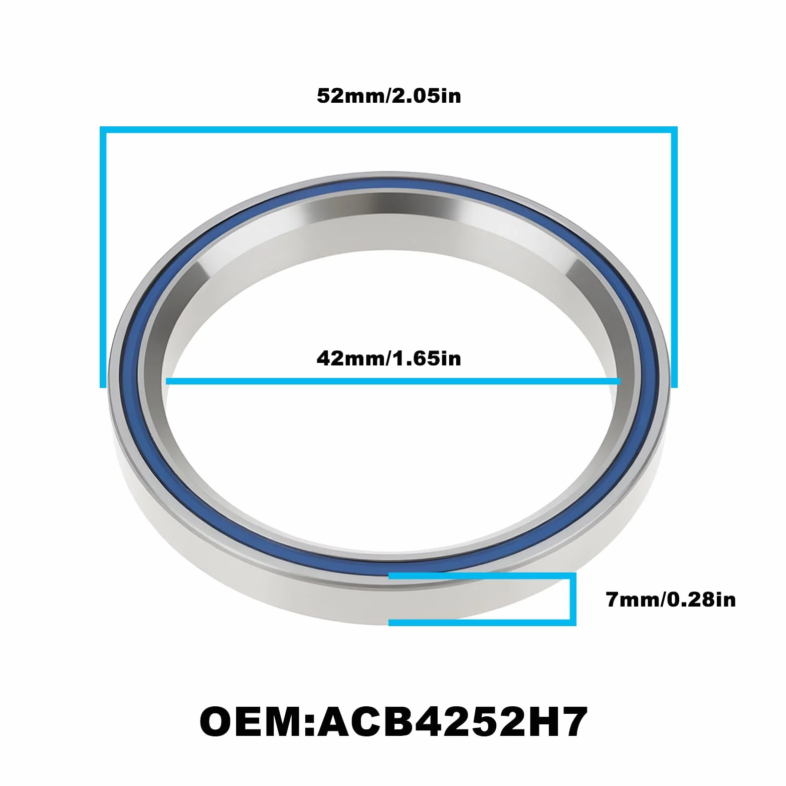 EMSea Cuscinetto per sterzo bici ACB4252H7 42 x 52 x 7 mm 45/45 compatibile con Acros Ai52 / Ai52 modello bicicletta