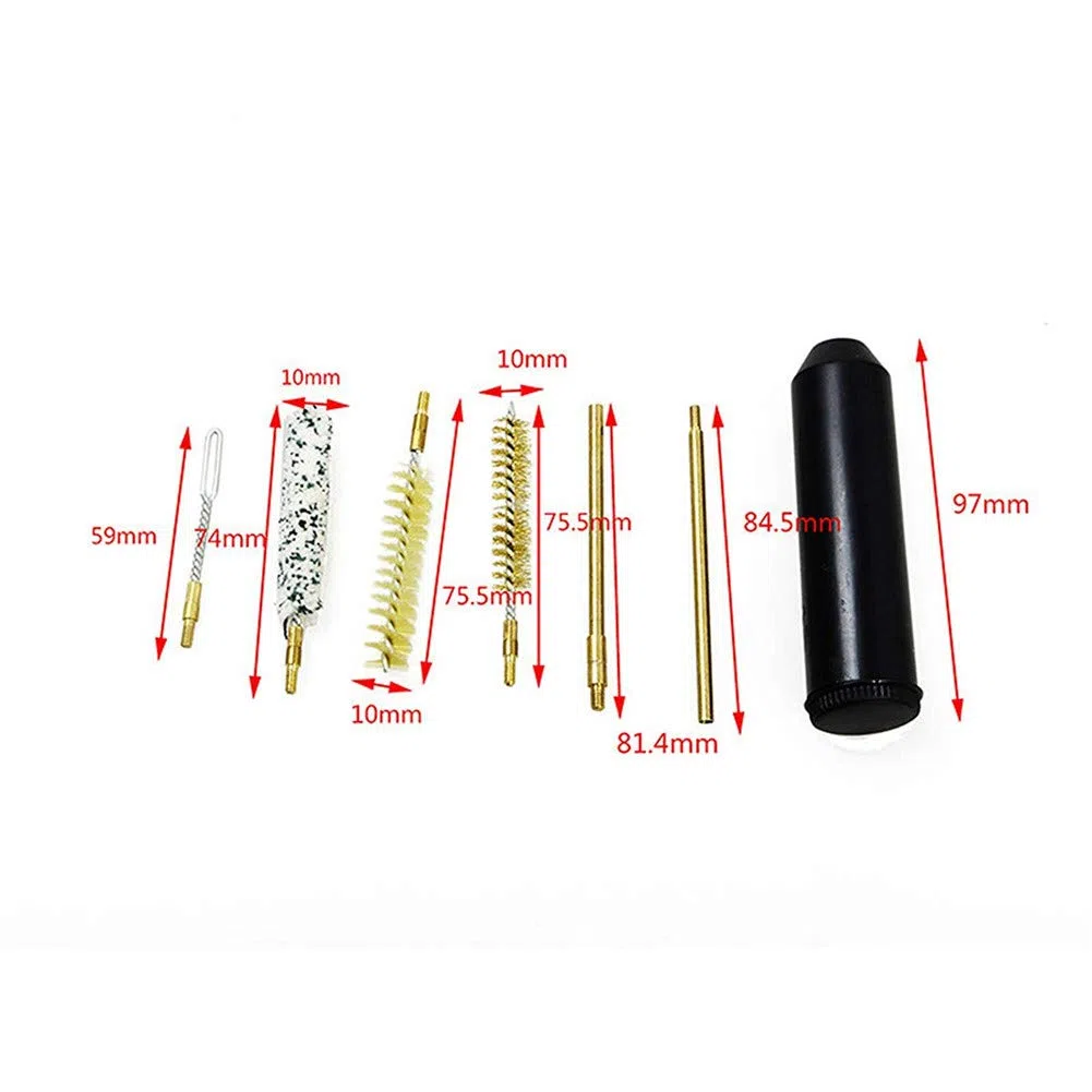 Multifunzionale Pistola Kit di Pulizia Tasca Spazzola per Pistola Cal.38/357 9mm 7pcs Regalo