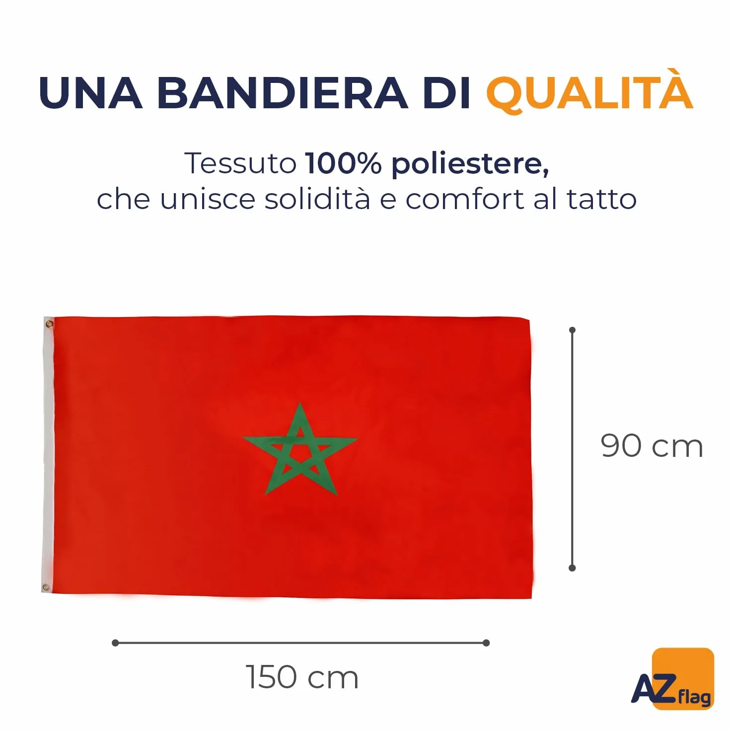AZ FLAG Bandiera Marocco 150x90cm Poliestere Leggero - Grande Bandiera Marocchina