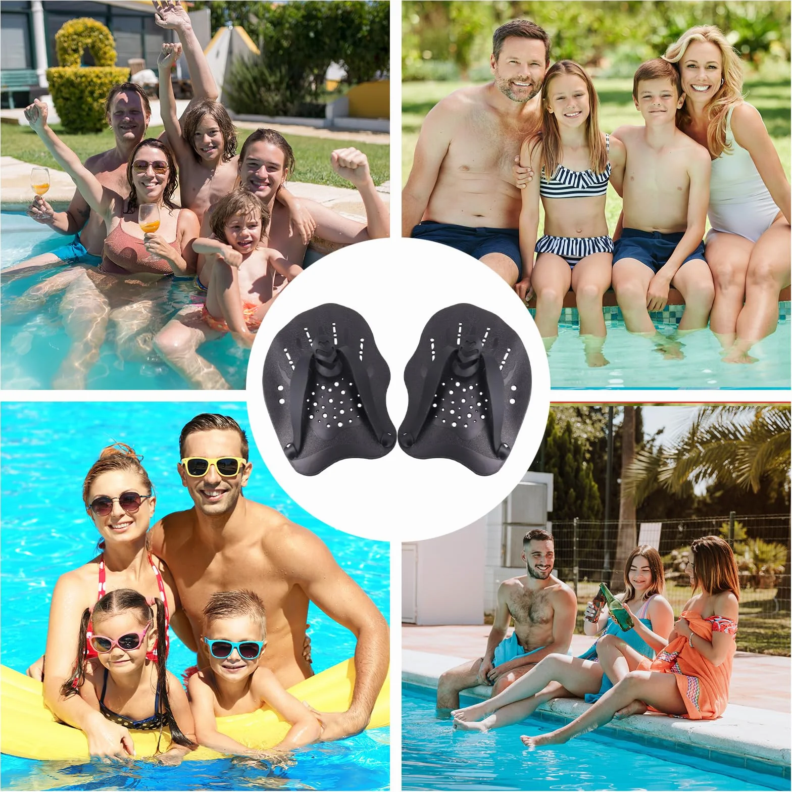 Palette Nuoto, Hand Paddle, Pagaia Manuale da Nuoto, Pinne per Mani Professionale, Accessori Piscina, Palette Professionale Accessori per Esercizio in Piscina per Adulti Unisex