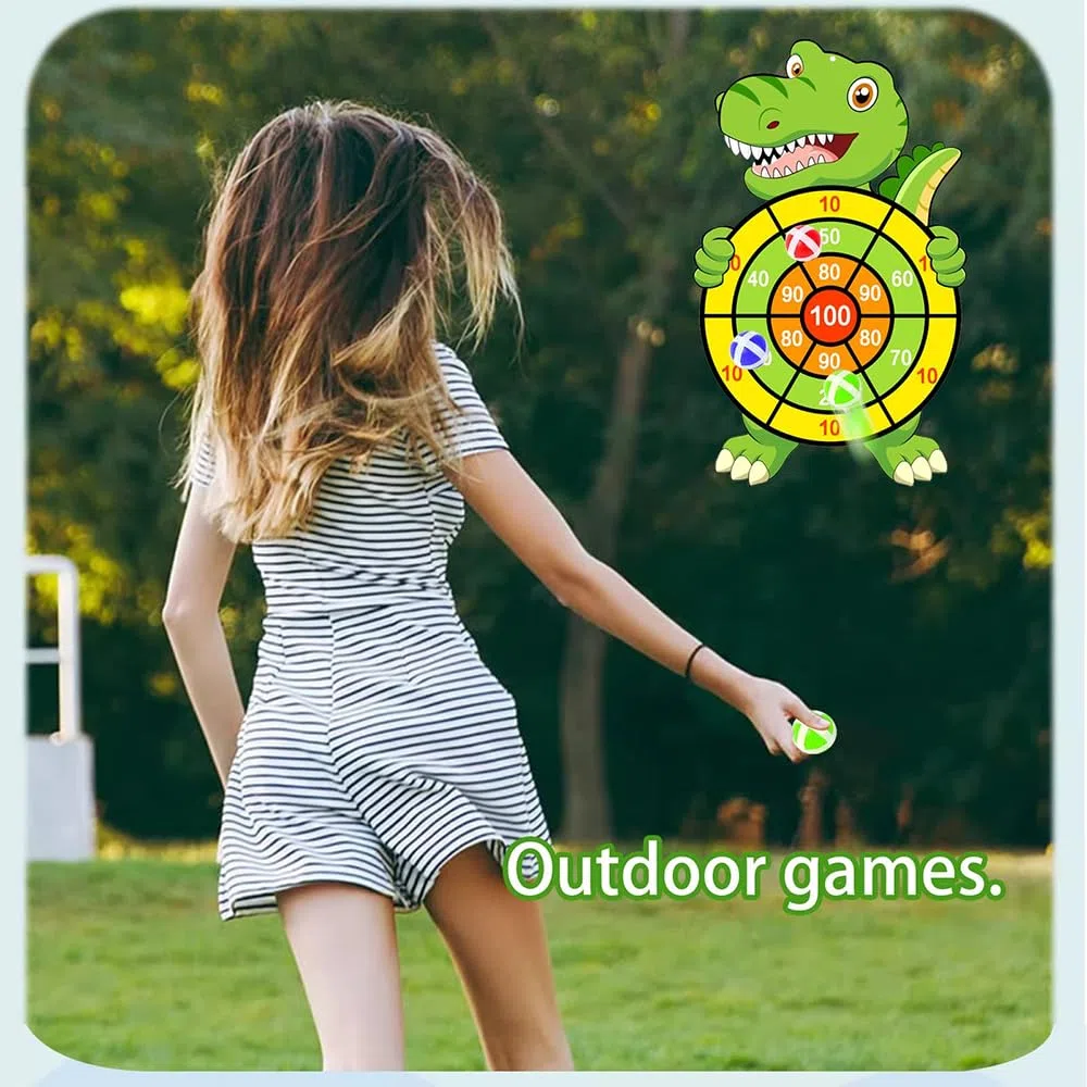 Dinosauri Freccette per Bambini Bersaglio per Bambini da 76 cm Bersaglio Freccette Bambini Hanging Dart Lanciare di Gioco Giochi per al Coperto e all'aperto