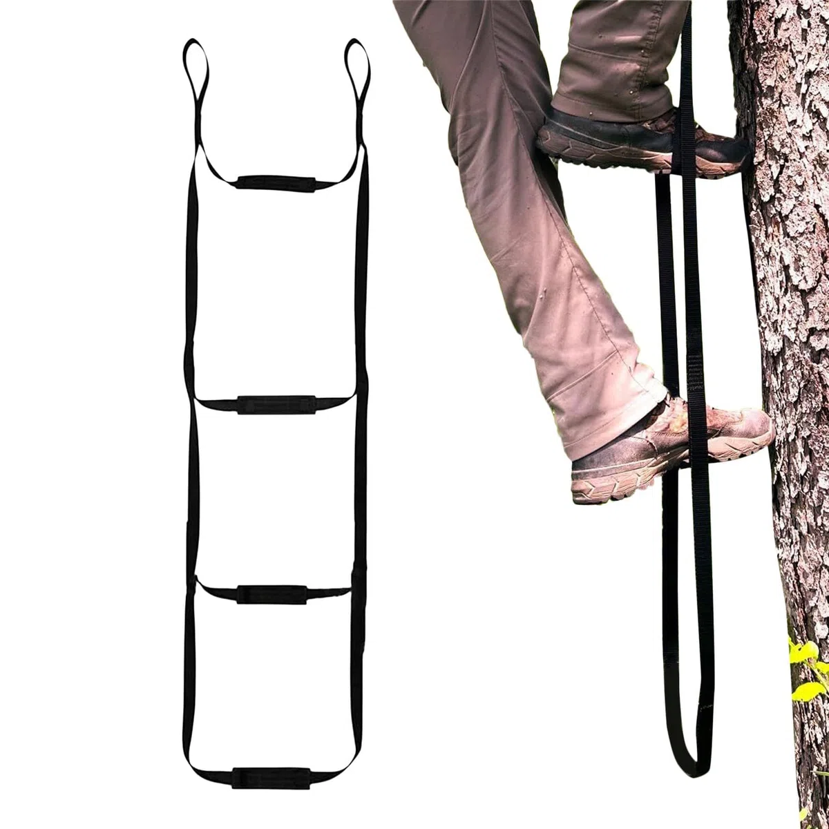 Scaletta per arrampicata | Scala in corda di nylon, strumento per arrampicarsi, strumento pieghevole per scala, scala multifunzionale per parco giochi per arrampicata all'aperto speleologia