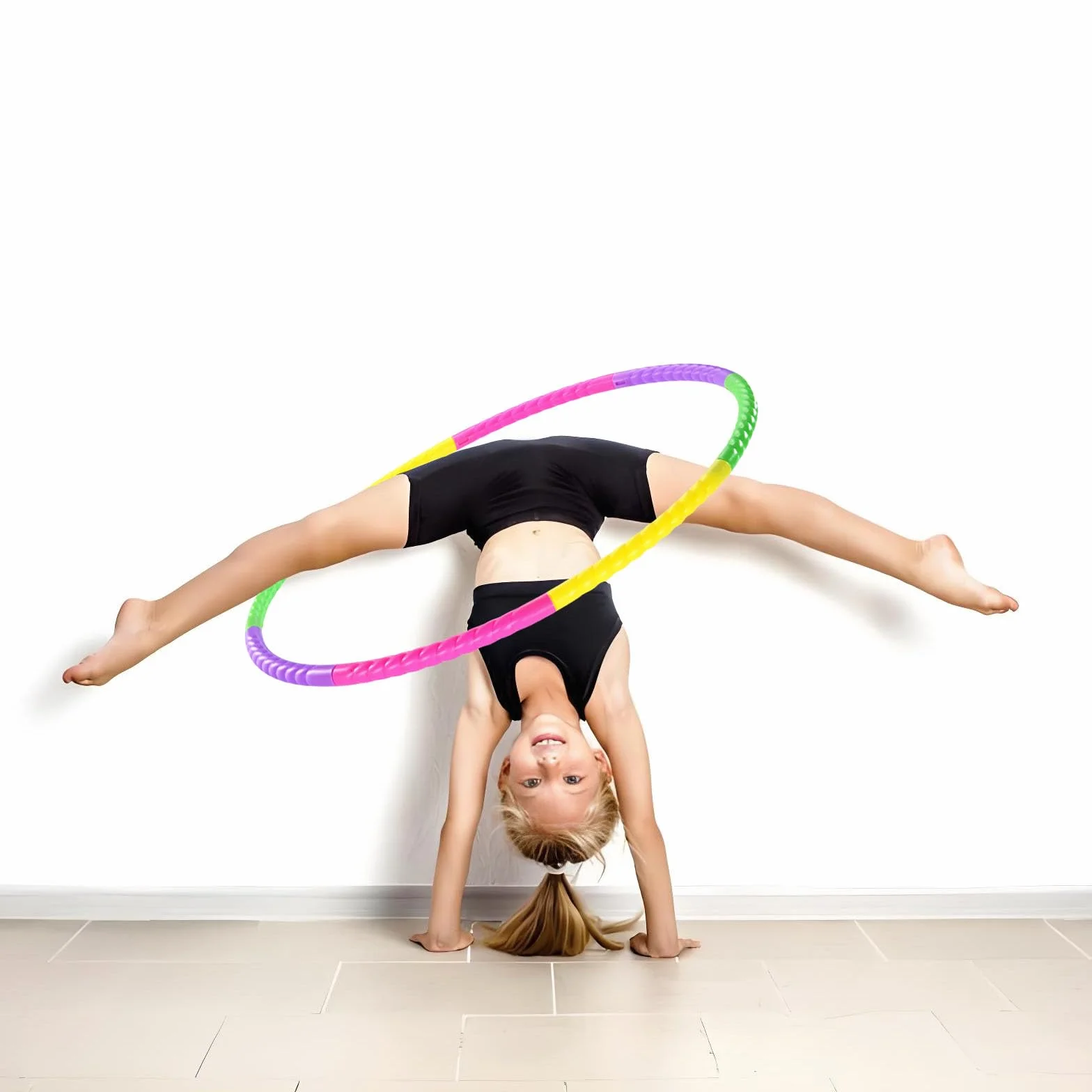 2 pezzi 8 sezioni Hula Hoop pneumatici colorati hula hoop per bambini rimovibile Hoola Hoop bambini 8 anni per compleanno ragazze dai 3 4 5 6 7 8 9 anni