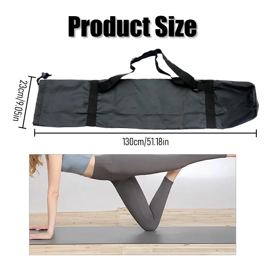 2 Pezzi Borsa per Tappetino Yoga, Sacca Custodia Tappeto Palestra e Pilates, Borsa con Coulisse per Treppiede,Yoga Accessori,Tappetini Pilates,23x130cm