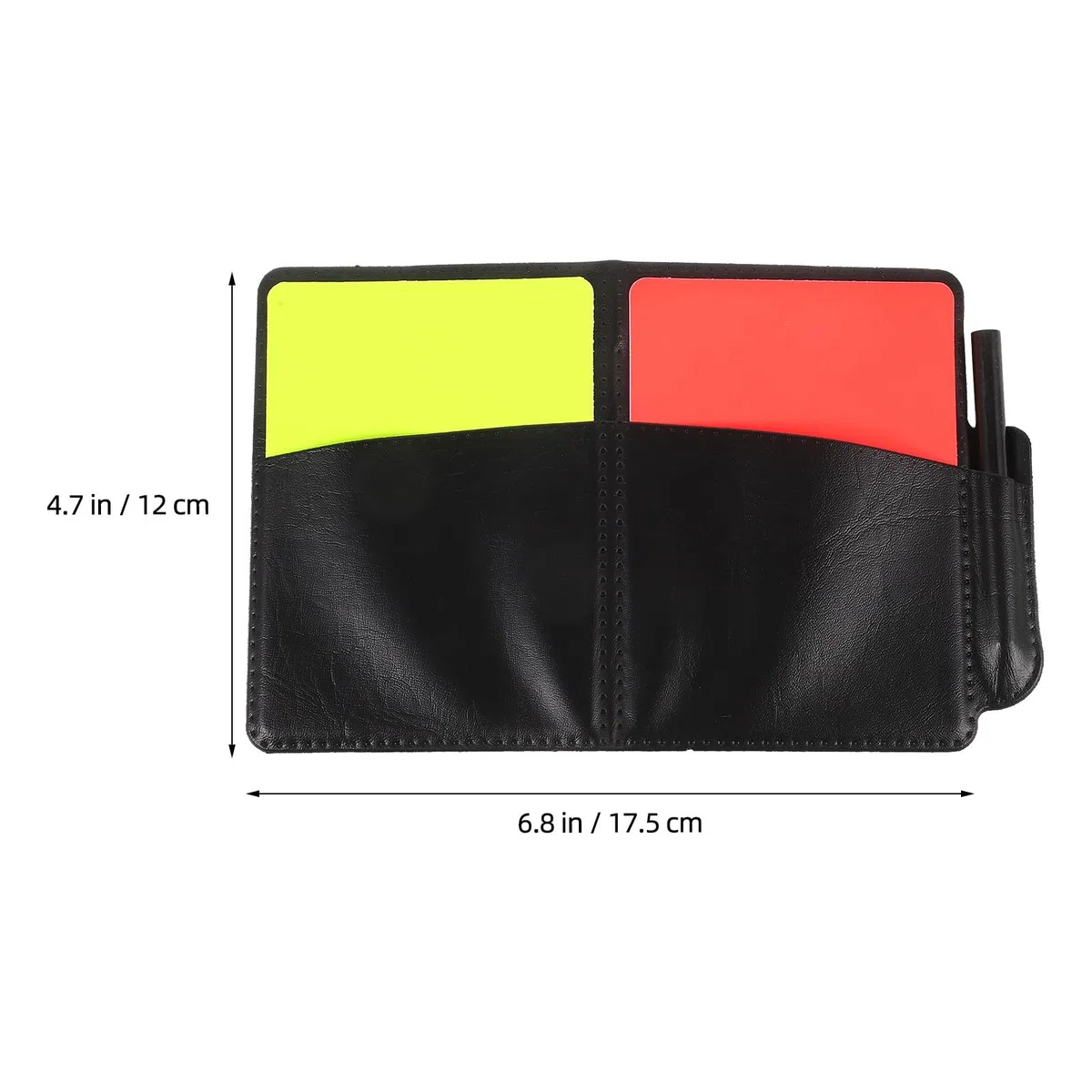 Angoily Kit Arbitro Calcio 2 Pezzi Cartellini Rossi e Gialli Sottili, Portafoglio Portatile, Penna e Blocco Note per Allenamenti Sportivi e Partite Ufficiali