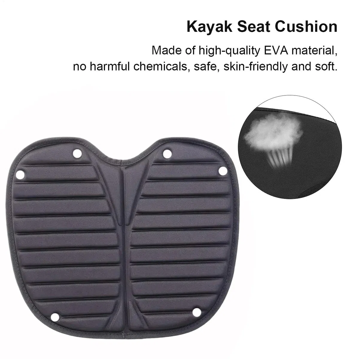 Generico Cuscino per sedili in kayak, cuscinetto di sedile in kayak,Sedile cuscino Eva Anti-Slip Kayak - Strumenti esterni impermeabili, per barche, sostituzione della sedia rimovibile per all'aperto