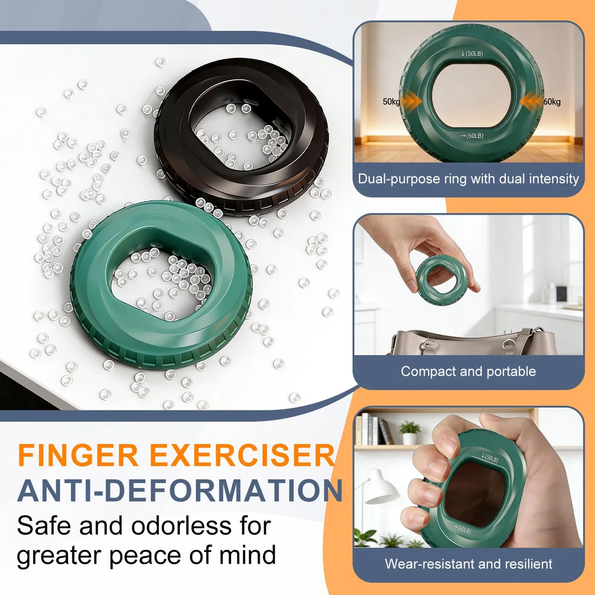 Hand Gripper,Hand Grip,Hand Muscle Trainer, Attrezzo per L'allenamento Della Forza, Attrezzo Portatile per L'allenamento di Avambracci E Mani, Allenamento Con Il Peso Corporeo,4 Pezzi