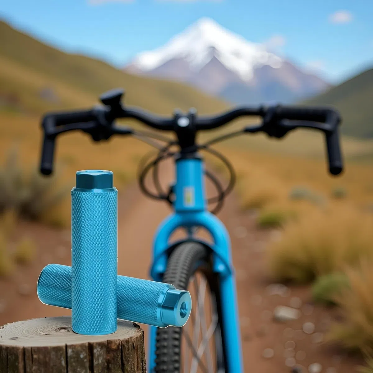 2 poggiapiedi blu per bicicletta, in lega di alluminio, antiscivolo, per BMX, per mountain bike, per ciclismo, poggiapiedi posteriori per acrobazie, compatibili con assi da 0,95 cm, accessori per