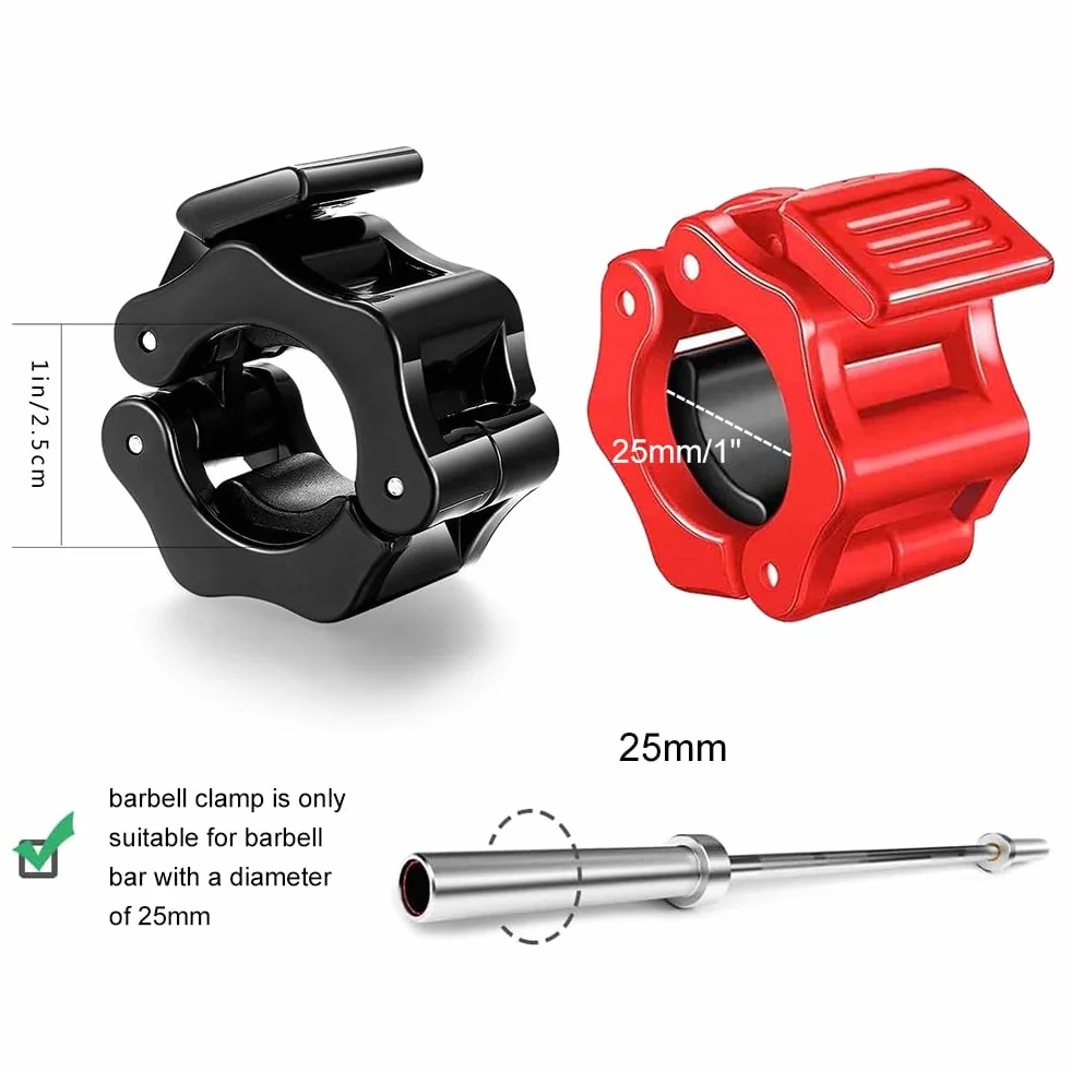 Butyeak Morsetti per Bilanciere, Collari Bilancieri 28mm, Ferma Pesi Bilanciere, Barbell Clamps, Chiusure per Manubri, Collare da Bilancieri per La Sollevamento Pesi Formazione Trasversale Fitness