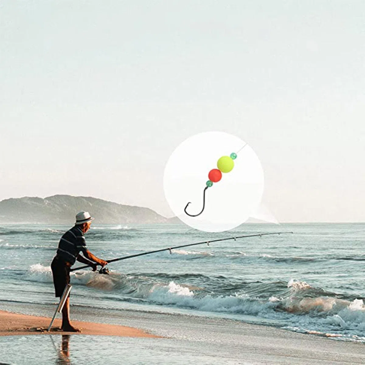 Perline di Lenza - 100 Pezzi a Bagliore Luminoso a Colori Misti | Lenza da Pesca Colorata in Gomma Morbida per Acqua Salata e Dolce