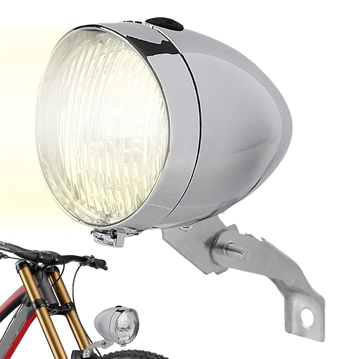 Luce Anteriore per Bici | Lampada Frontale per Bicicletta,Faro Retrò Impermeabile 3 LED Unisex per Ciclismo Notturno da Montaggio Universale a LED