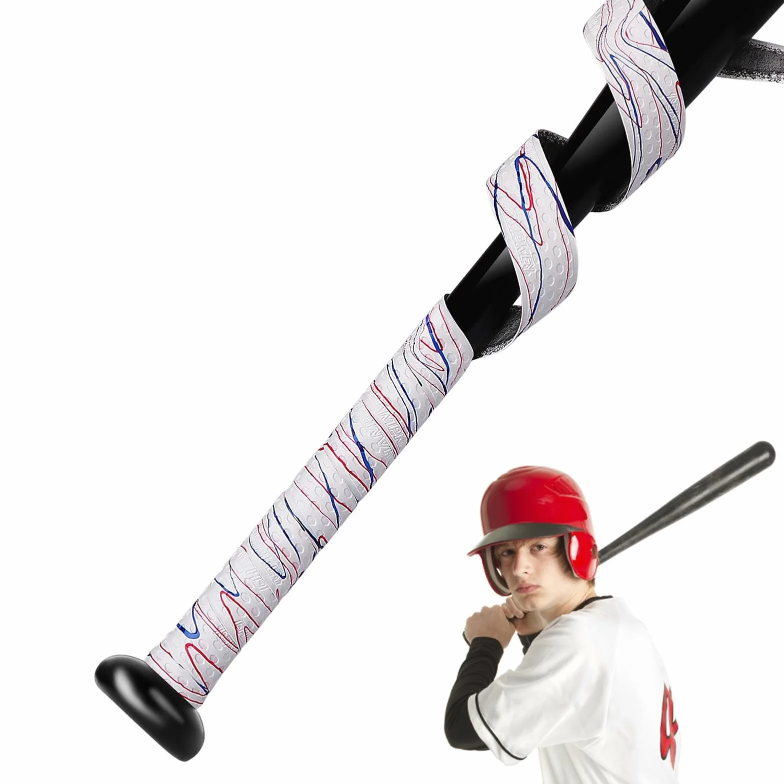Generico Nastro Antiscivolo per overgrip da Tennis, Nastro antisudore da 1 m, Impugnatura da Tennis pretagliata e asciutta, antisudore Antiscivolo, overgrip per, Bacchette, Squash, ba