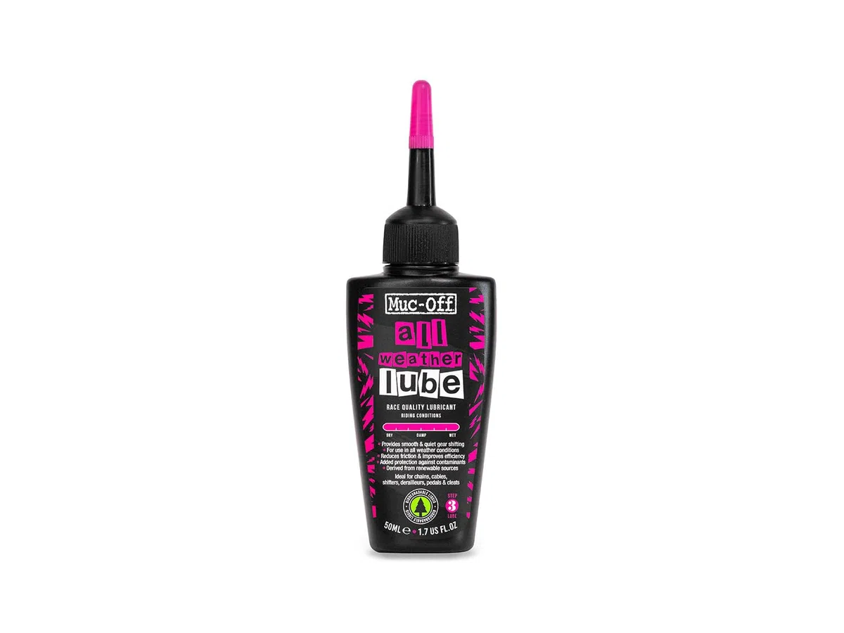 Muc-Off All-Weather Chain Lube Olio per catena per tutte le stagioni, 50 ml, grasso lubrificante biodegradabile, spray per catena bicicletta, per tutti i tipi di biciclette