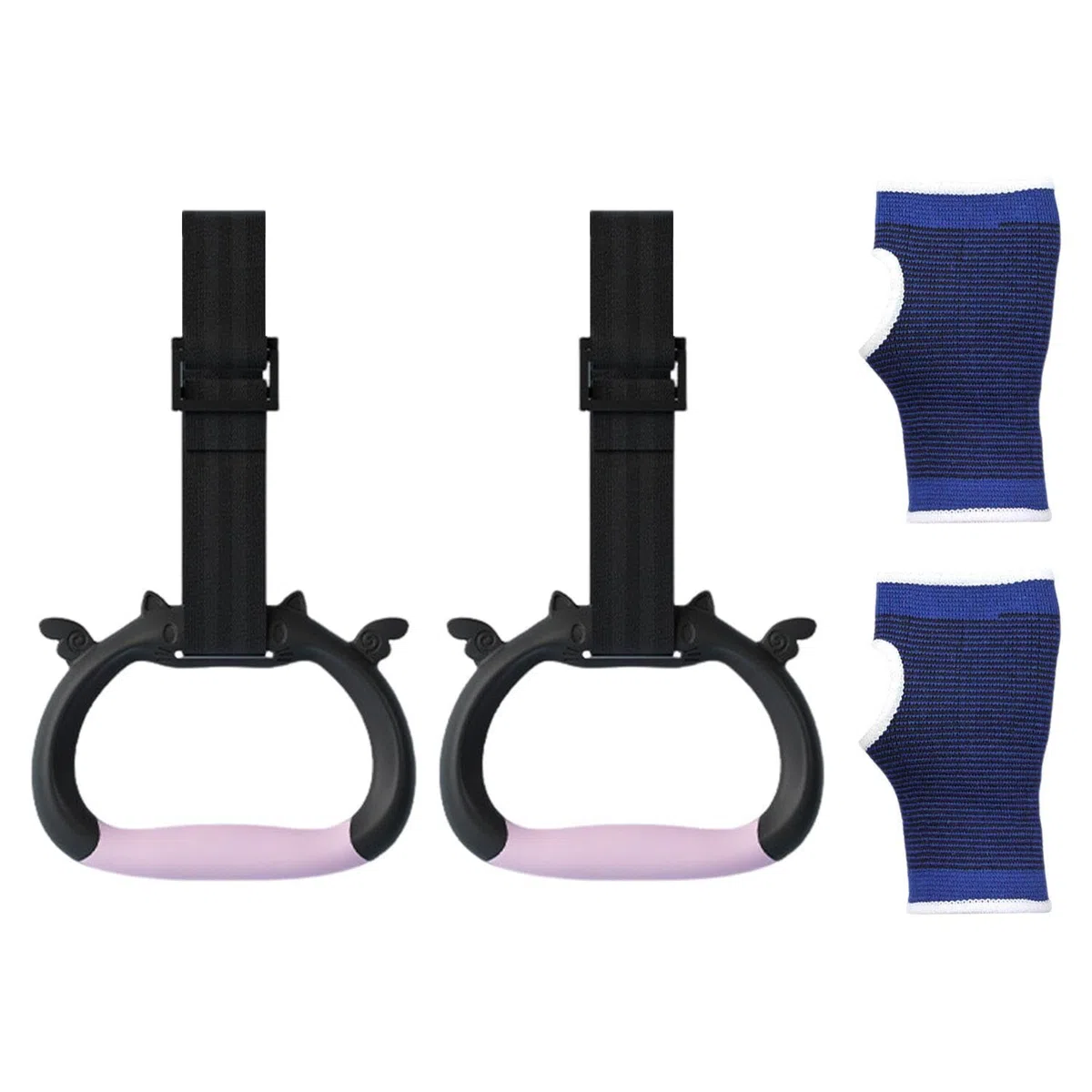 1 Paio di Anelli Sportivi per Bambini E 1 Paio di Protezioni per I Palmi, Attrezzatura Fitness per Bambini, Attrezzatura per Allenamento Fisico per Bambini, Accessori Fitness Indoor