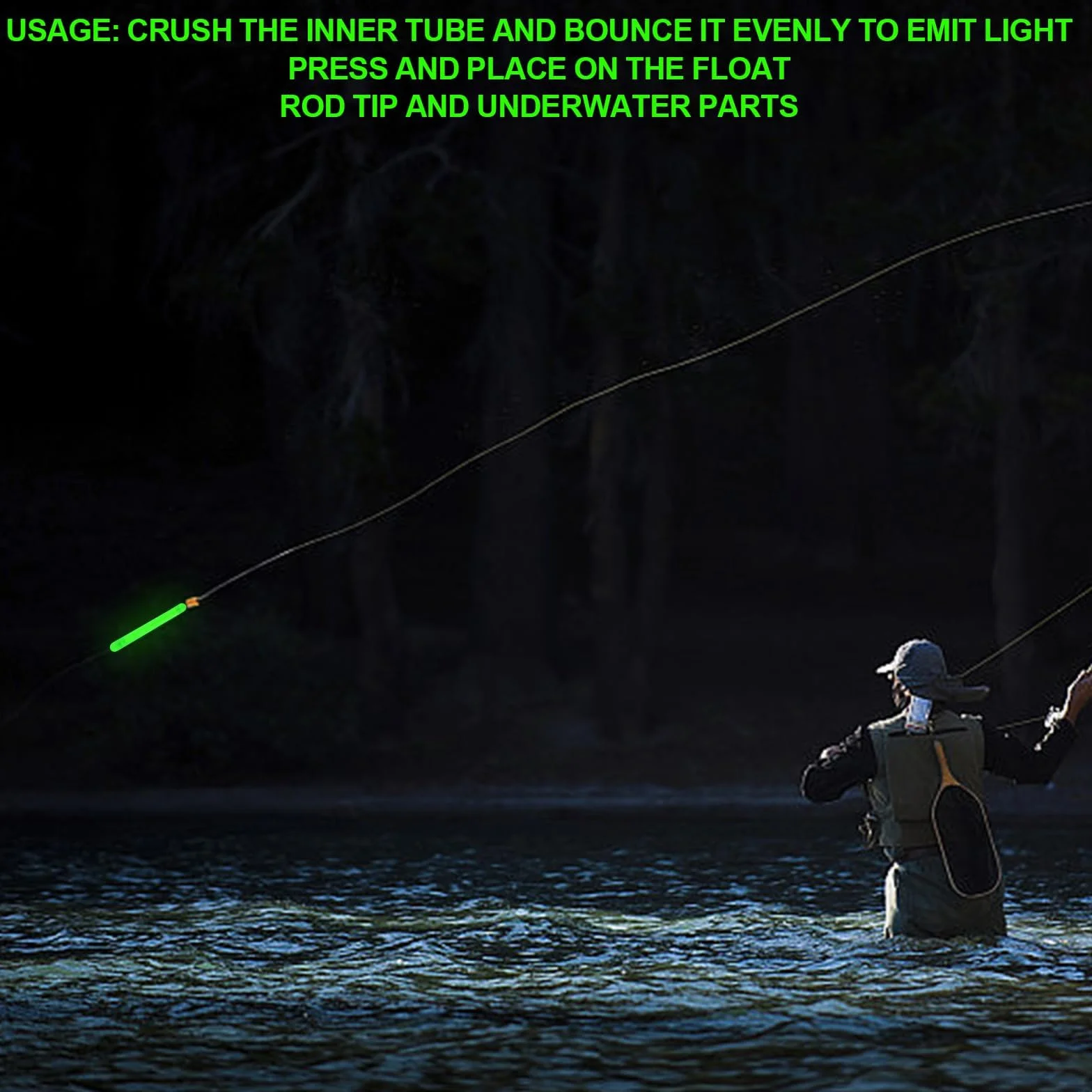 GOMETY 100 luci notturne da pesca, 4,5 mm, luci a LED, per canna da pesca, pesca notturna, bastoncini luminosi per nuotatori, canne da canna, pali