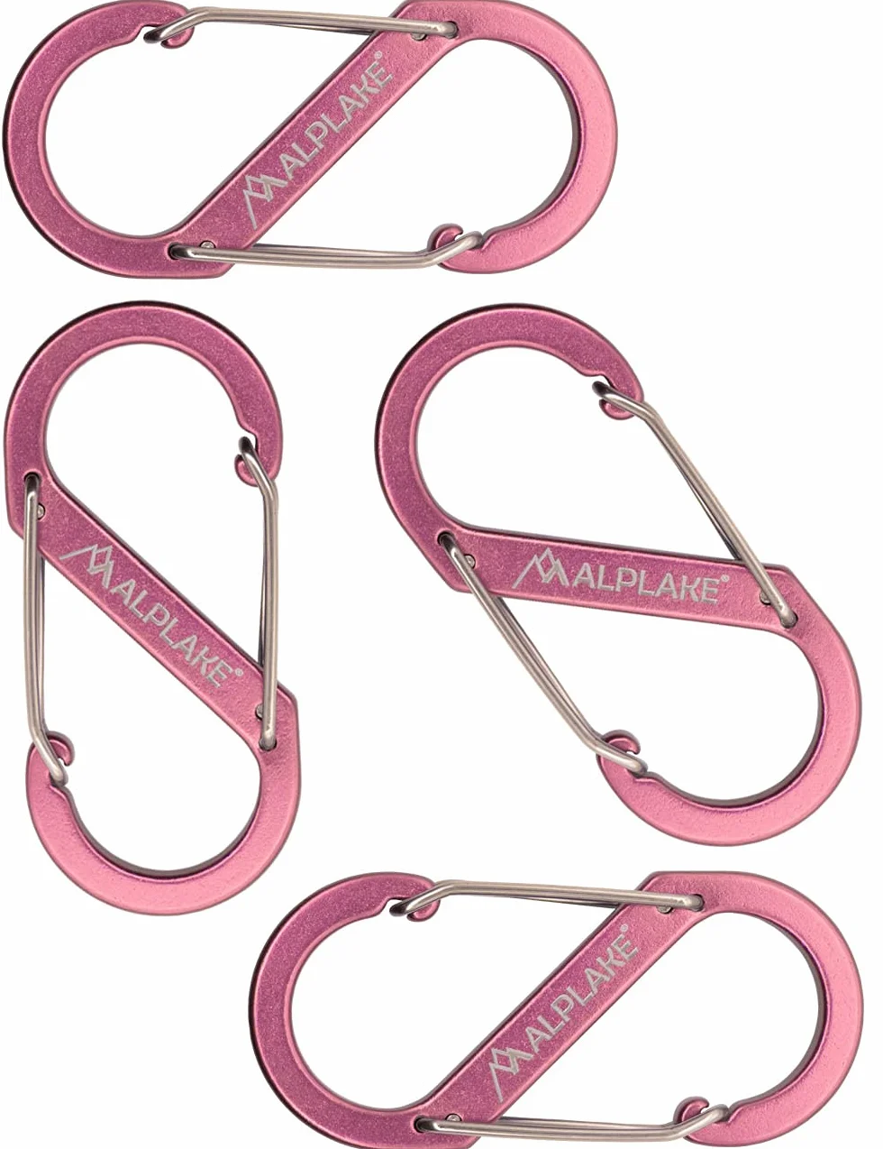Zestaw 4 moschettoni doppi micro forma S 88 x 40 mm rosa