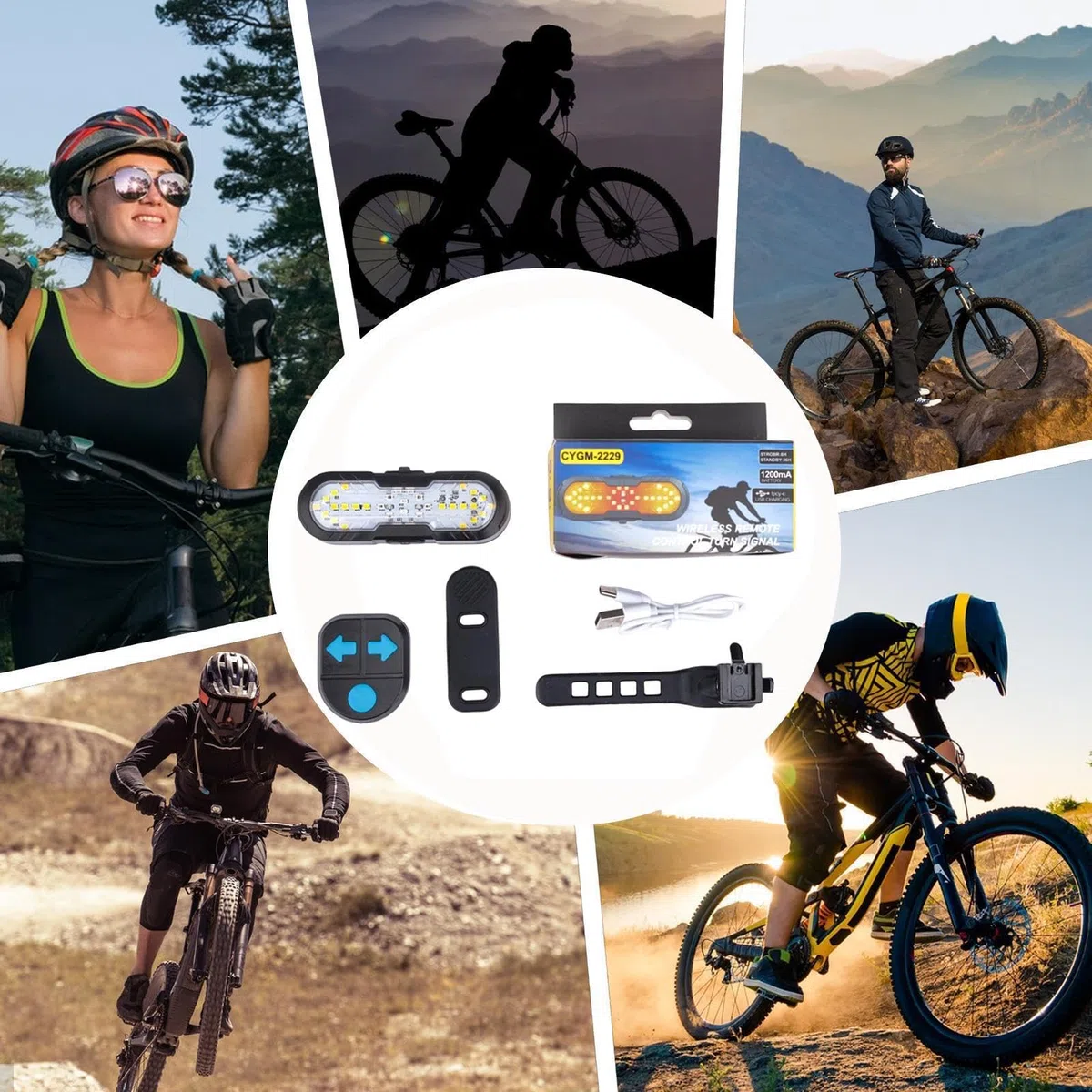 Freccia per bici | Ricaricabile Con Batteria Da 1200 Mah Potente E Telecomando - Frecce Protettive Per Bici | Per Uomini Donne Adulti Famiglia Amici