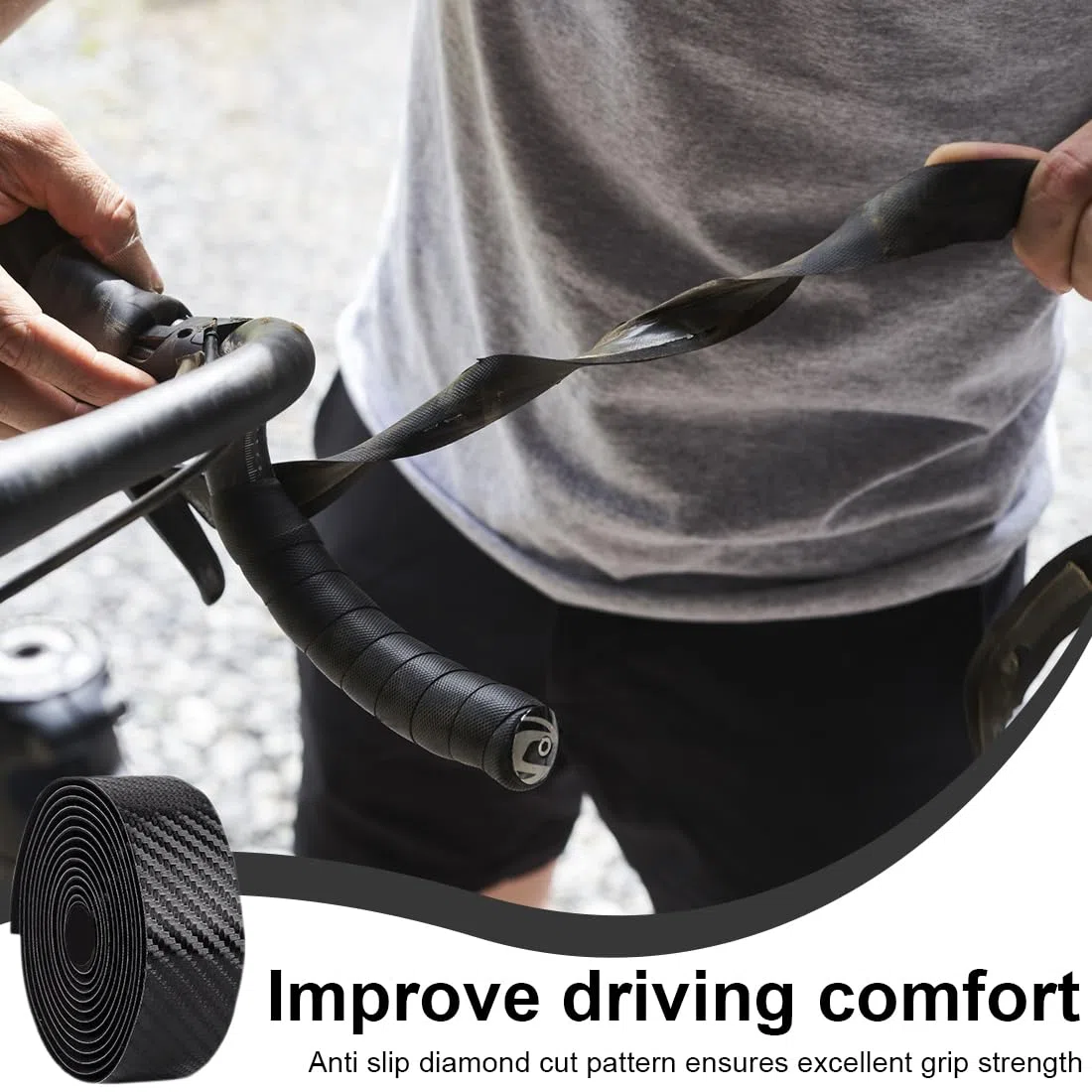 1 Set,Nastro Manubrio per Bici da Corsa e Gravel, Adatto per MTB, Bici Gravel e Bici Corsa, Facile da Installare Senza Collanti