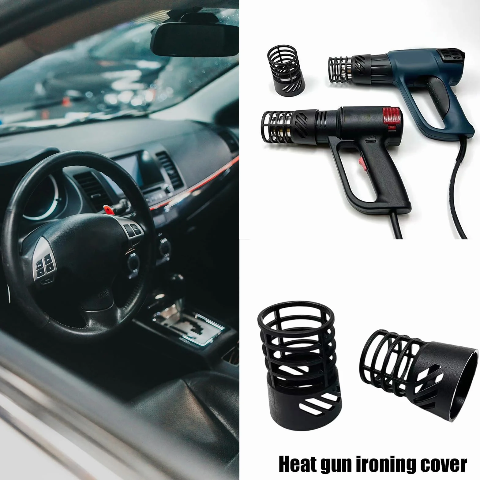 Pistola Termica 2 Pezzi Scudo Resistente alle Alte Temperature con Disegni Trasparenti Accessori