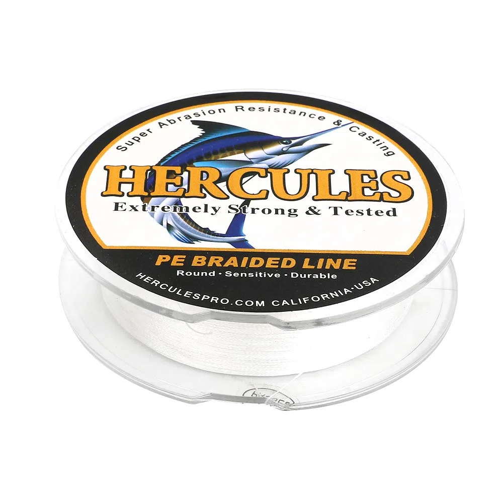 HERCULES, Lenza da pesca intrecciata super resistente a 4 fili da 2,7 kg a 45,4 kg per acqua salata, 100 m/300 m/500 m/1000 m, diam# 0,08 mm - 0,55 mm, alta qualità