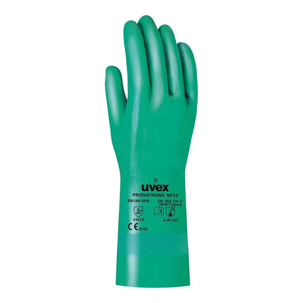 Uvex 6012204 Guanti Nitril-Gloves, Profastrong Nf33, Verde, 10