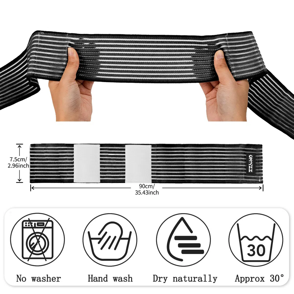 ONTYZZ Supporto Bendaggio Gomito 1 Pezzo Alta Elasticità Fasciatura Polso Supporto Mani per Sport Palestra Corsa Tozzo Allenamento Bendaggio Caviglia Tutore Nero/90cm