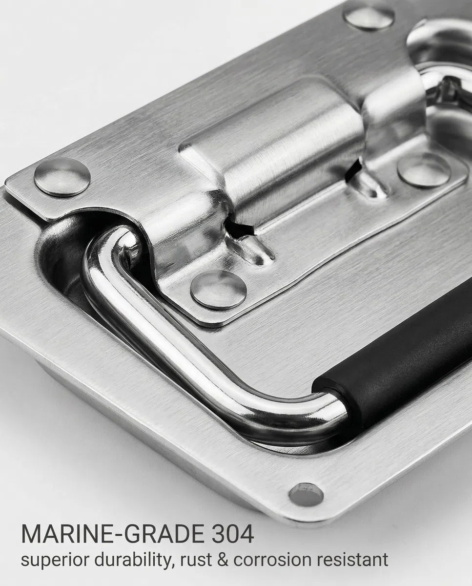 1Pcs Maniglia Boccaporto,Maniglie Marine Maniglia Nascosta Acciaio Inox Maniglia di Tiro Maniglia Sollevamento,Maniglia Multiuso,per Boccaporto Marinaio Armadietto Yacht