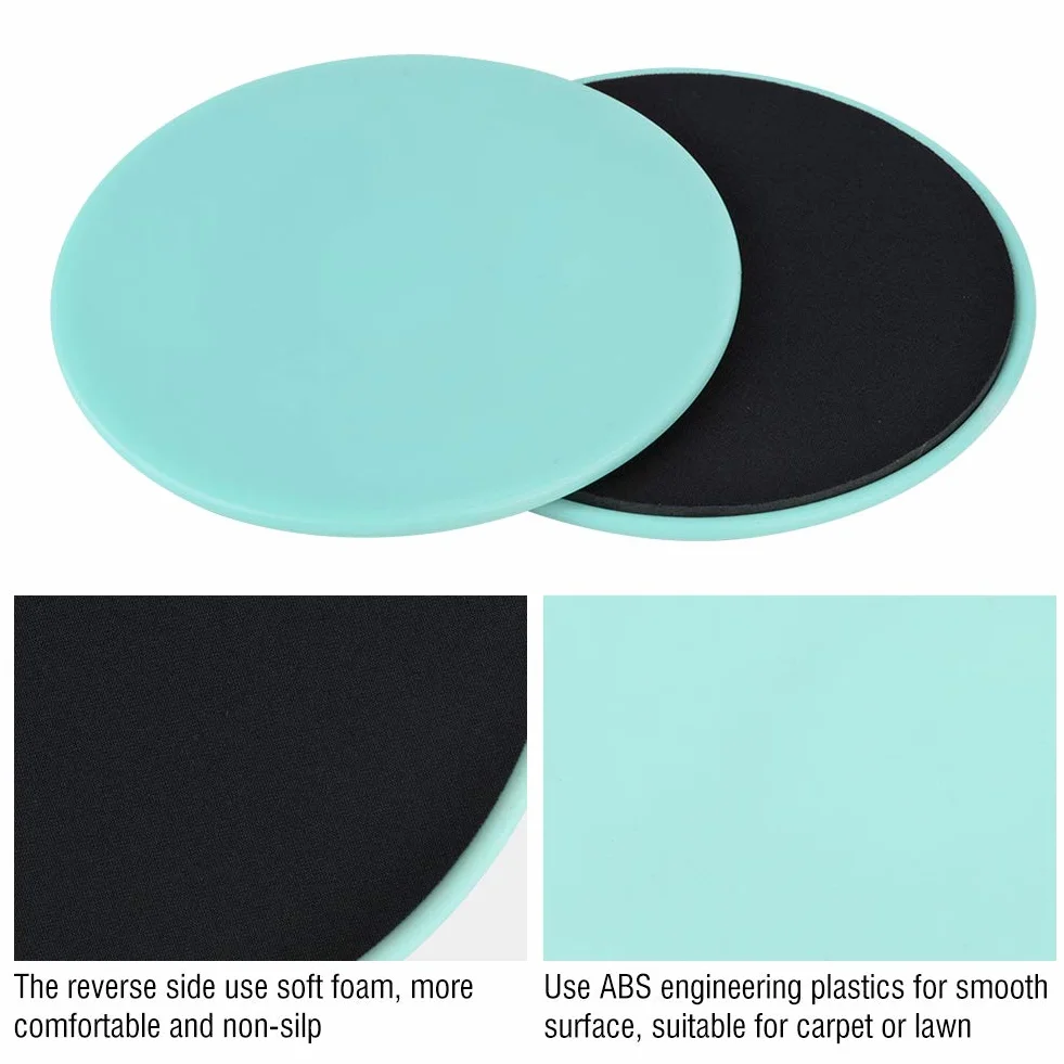 Esercizio Core Sliders Fitness Gliding Disc Dual Sided Esercizio Core Glider Dischi scorrevoli per Allenamento Completo del Corpo Allenamenti Addominali e Core 2 Pezzi(Menta)