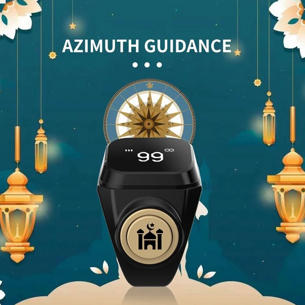 Smart Anello contatore Tasbih ricaricabile 18 mm 20 mm 22 mm impermeabile Zikr 99999 preghiera musulmano
