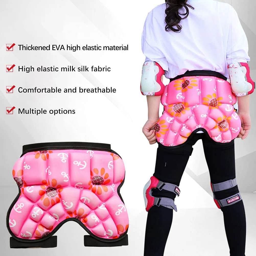 Cuscinetti per Pattinaggio, Protezione per il Sedere dei Bambini, Spessa 28 Mm, Pantaloni Imbottiti per Snowboard, Antiscivolo, per Pattinaggio su Ghiaccio, Sci, Skateboard, Ciclismo, Hockey,(rosa)