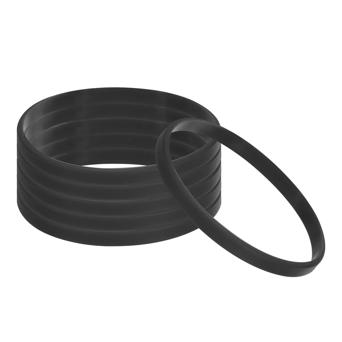 PATIKIL Silicone Bracciali, 6pz Colorati Gomma Bracciali bianco Elastici Sport Fasce per Adulti Adolescenti Sport Squadra Giochi, Nero