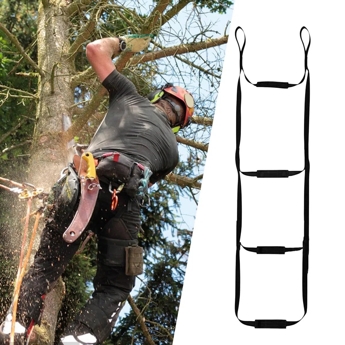 Scaletta per arrampicata | Scala in corda di nylon, strumento per arrampicarsi, strumento pieghevole per scala, scala multifunzionale per parco giochi per arrampicata all'aperto speleologia