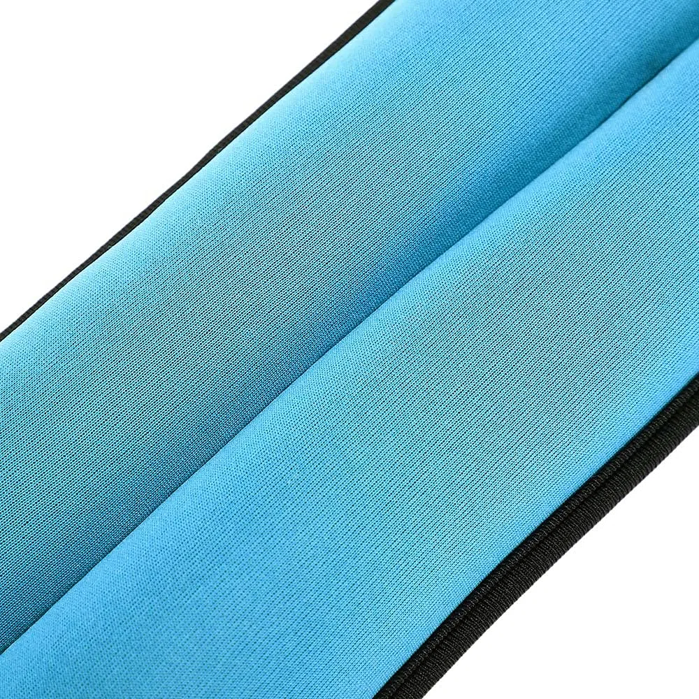 BAKAJI Set 2 Pesi per Polsi da 0,5 Kg Allenamento Palestra Aerobica Fitness Potenziamento Muscolare in Tessuto Neoprene con Foro per Pollice Chiusura Strappo Regolabile Peso Totale 1 Kg Azzurro