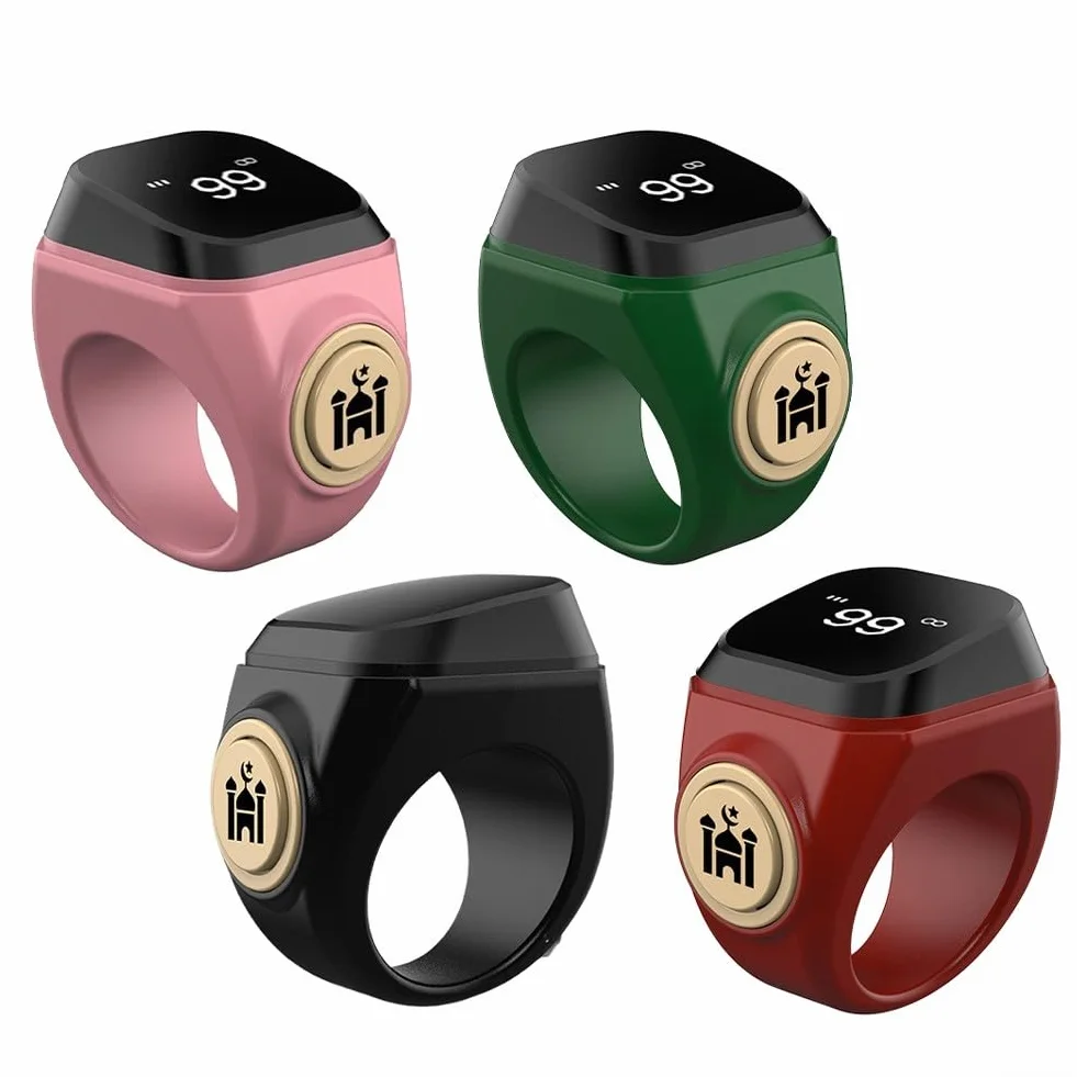 Smart Anello contatore Tasbih ricaricabile 18 mm 20 mm 22 mm impermeabile Zikr 99999 preghiera musulmano