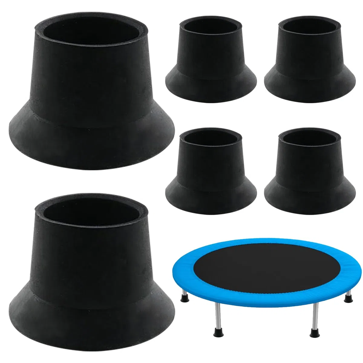 Set di 6 piedini antiscivolo per tappeto elastico | parti del letto rimbalzanti resistenti, accessori per evitare lo scuotimento per professionisti