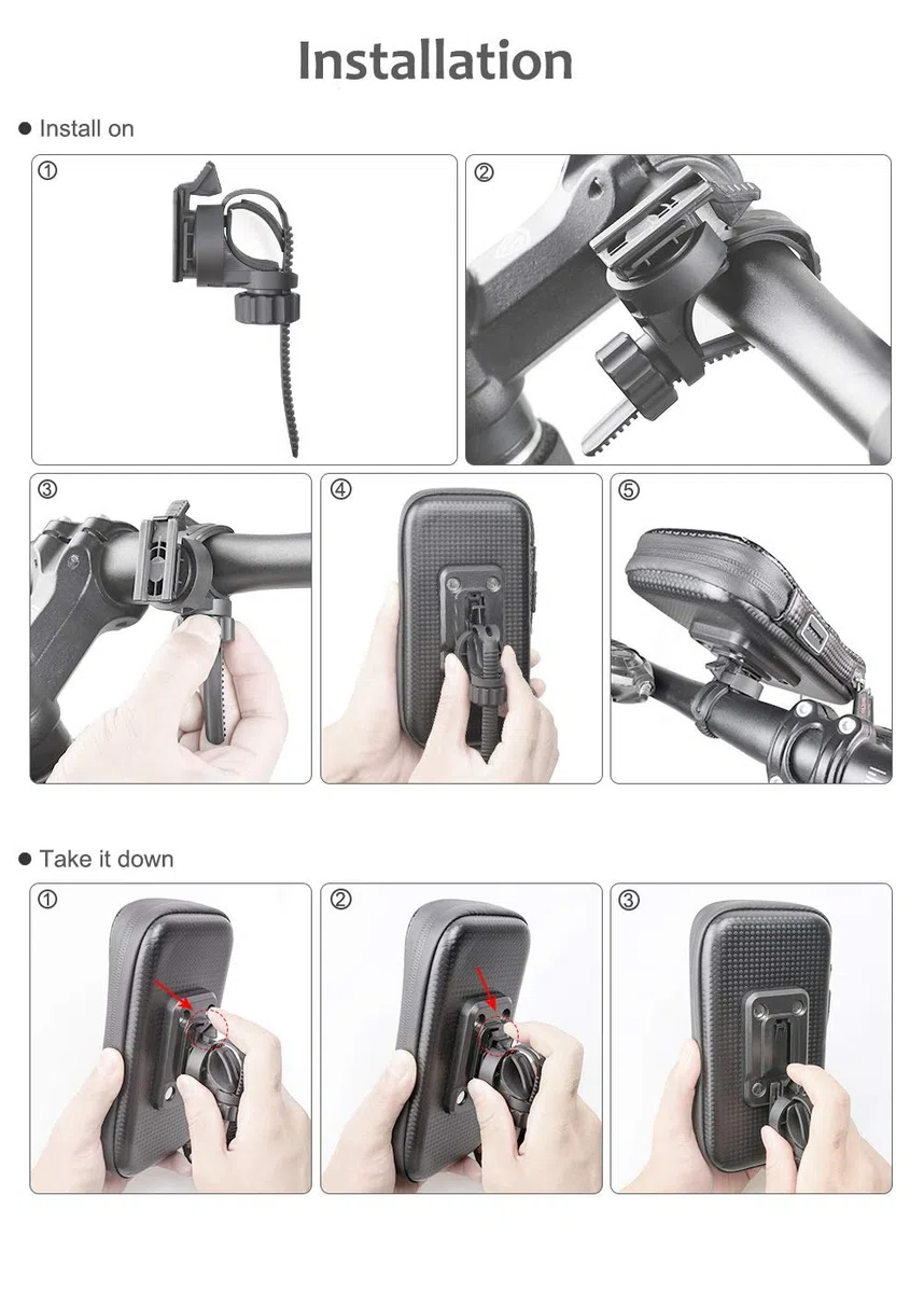 ROTTO Porta Cellulare Bici Supporto Telefono Bicicletta Borsa Manubrio Impermeabile con 360°Rotazione