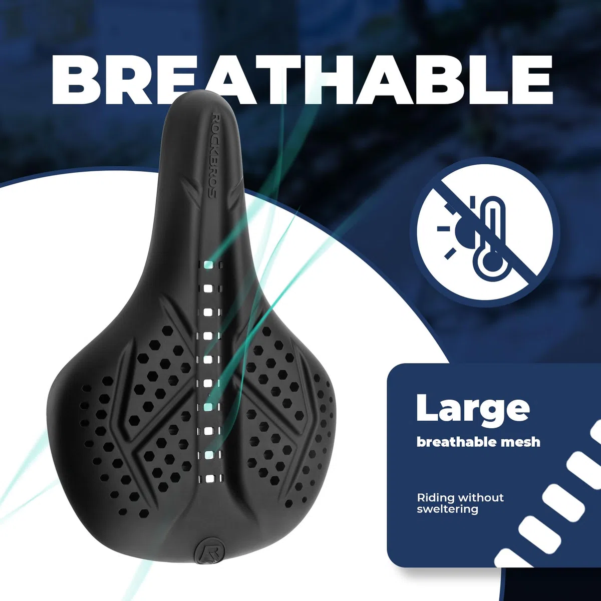 ROCKBROS Coprisella Bici Comoda in Silicone, Copri Sella Traspirante, Coprisella Bici Ammortizzante, Sellino Morbido, Sella Ergonomica per MTB/Bici da Strada, Accessori per Ciclismo, Uomo e Donna