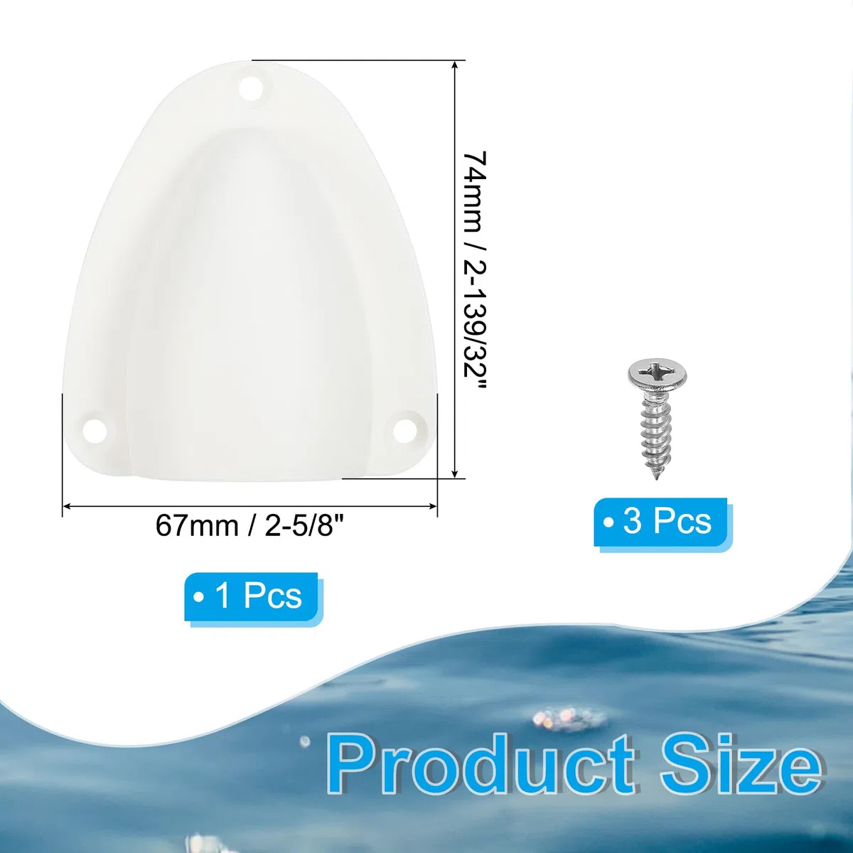PATIKIL 2-29/32" Coperchio di Sfiato per Cavo in Nylon Marino, Tappo di Sfiato in Plastica a Conchiglia con Viti di Installazione per Yacht, Bianco