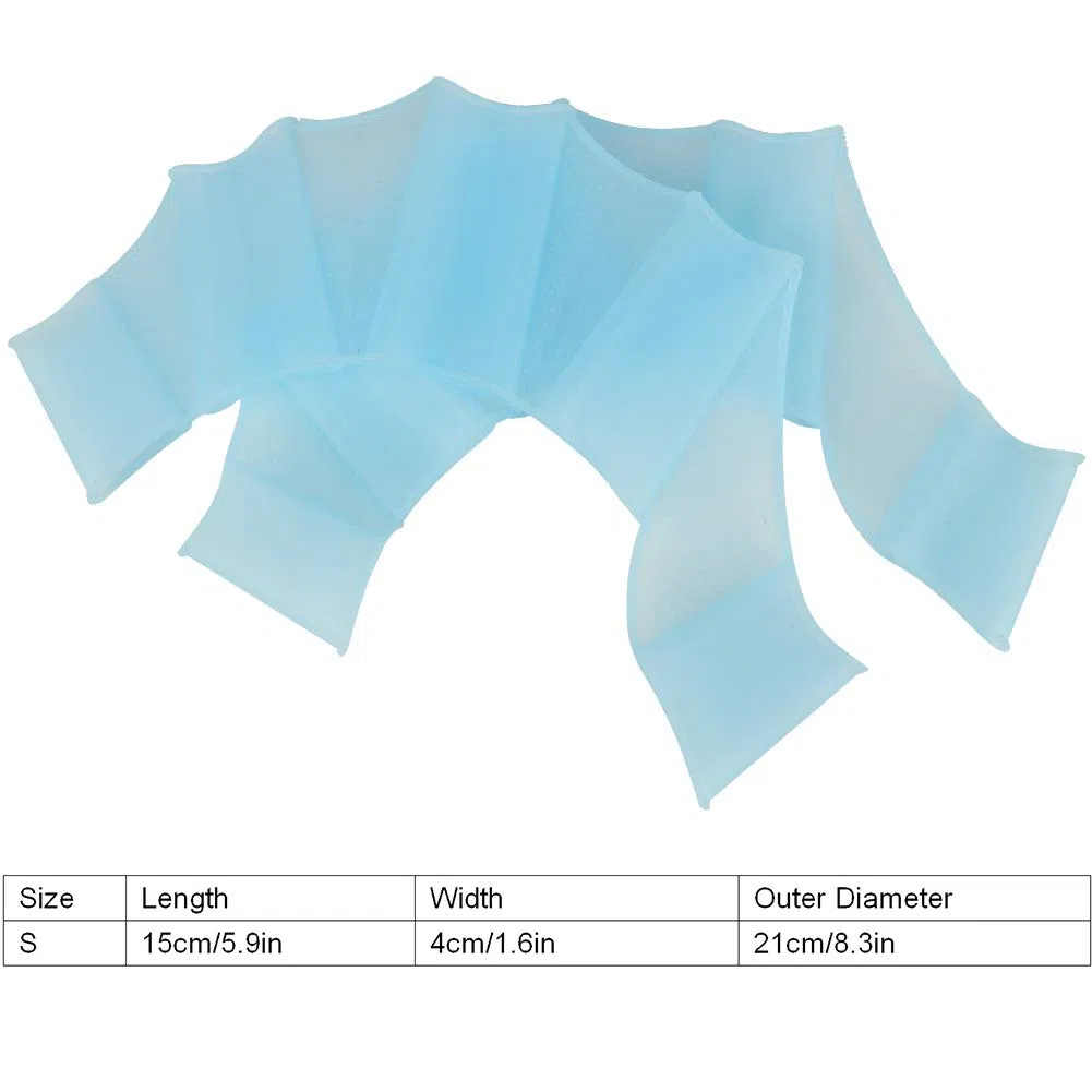 Demeras Guanti in gel di silice per nuoto e immersioni, S (blu), ausili per l'allenamento sportivo